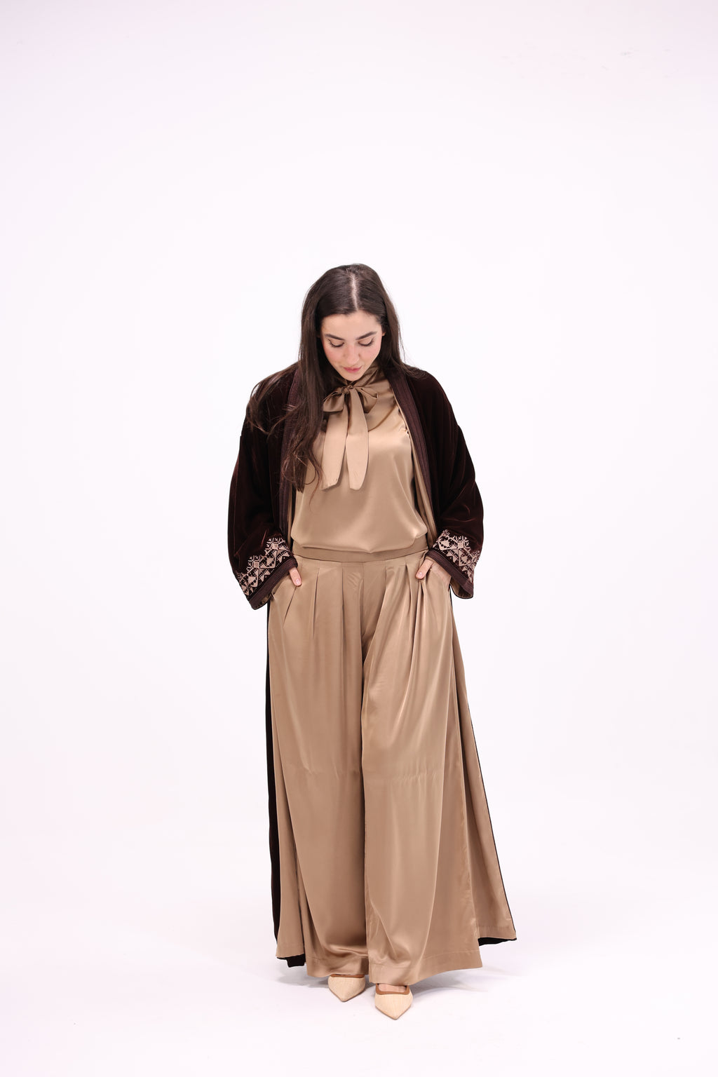 Ensemble 3 pièces en satin et velours ( Kimono & ensemble satin ) - Maraya 2026 - Maraya