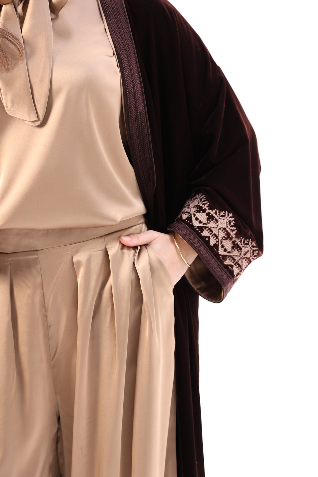 Ensemble 3 pièces en satin et velours ( Kimono & ensemble satin ) - Maraya 2026 - Maraya