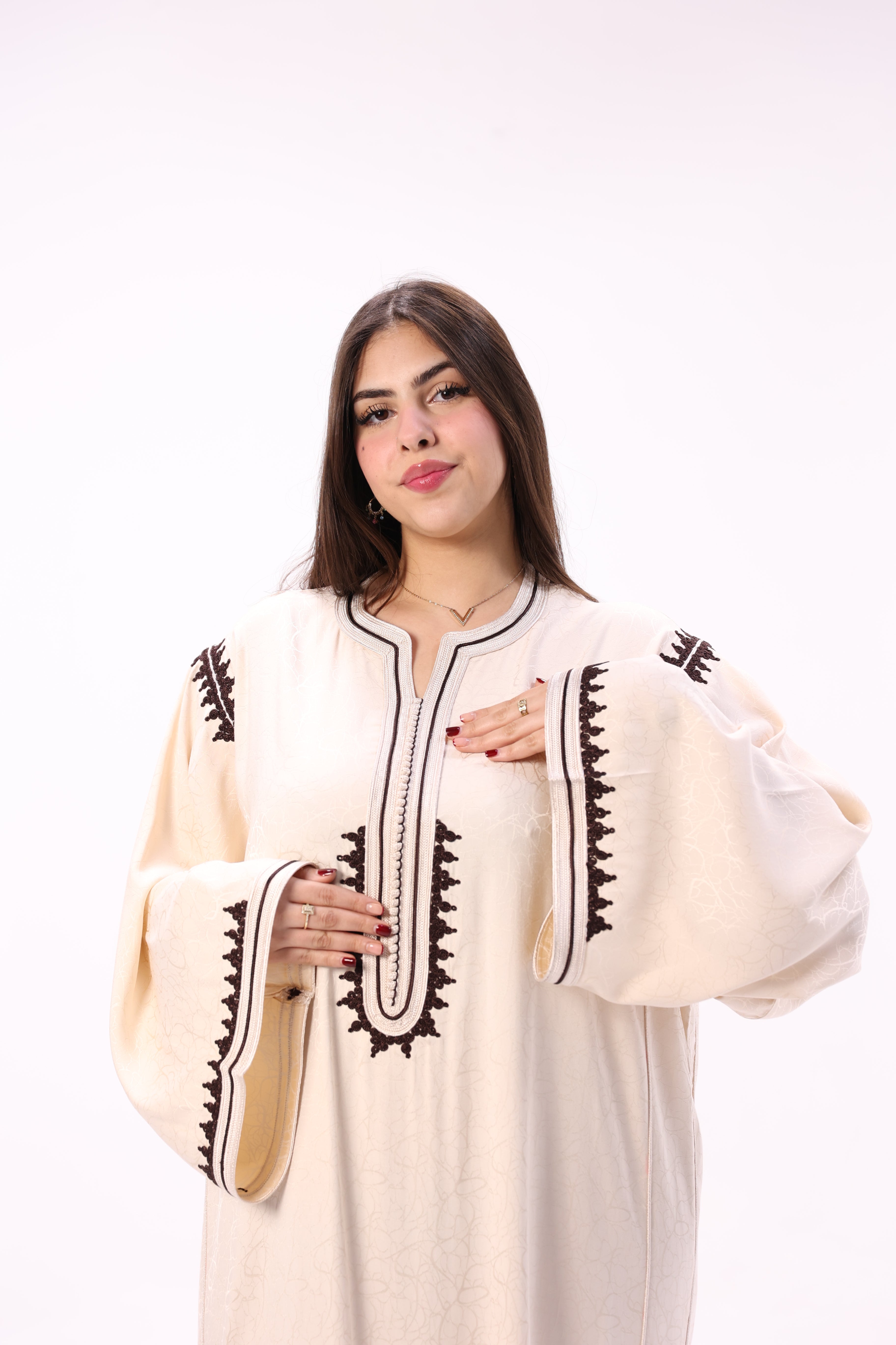 Gandoura Impériale Kamkha – Façon Maalem Artisanale de Luxe - Maraya 2026 - Maraya