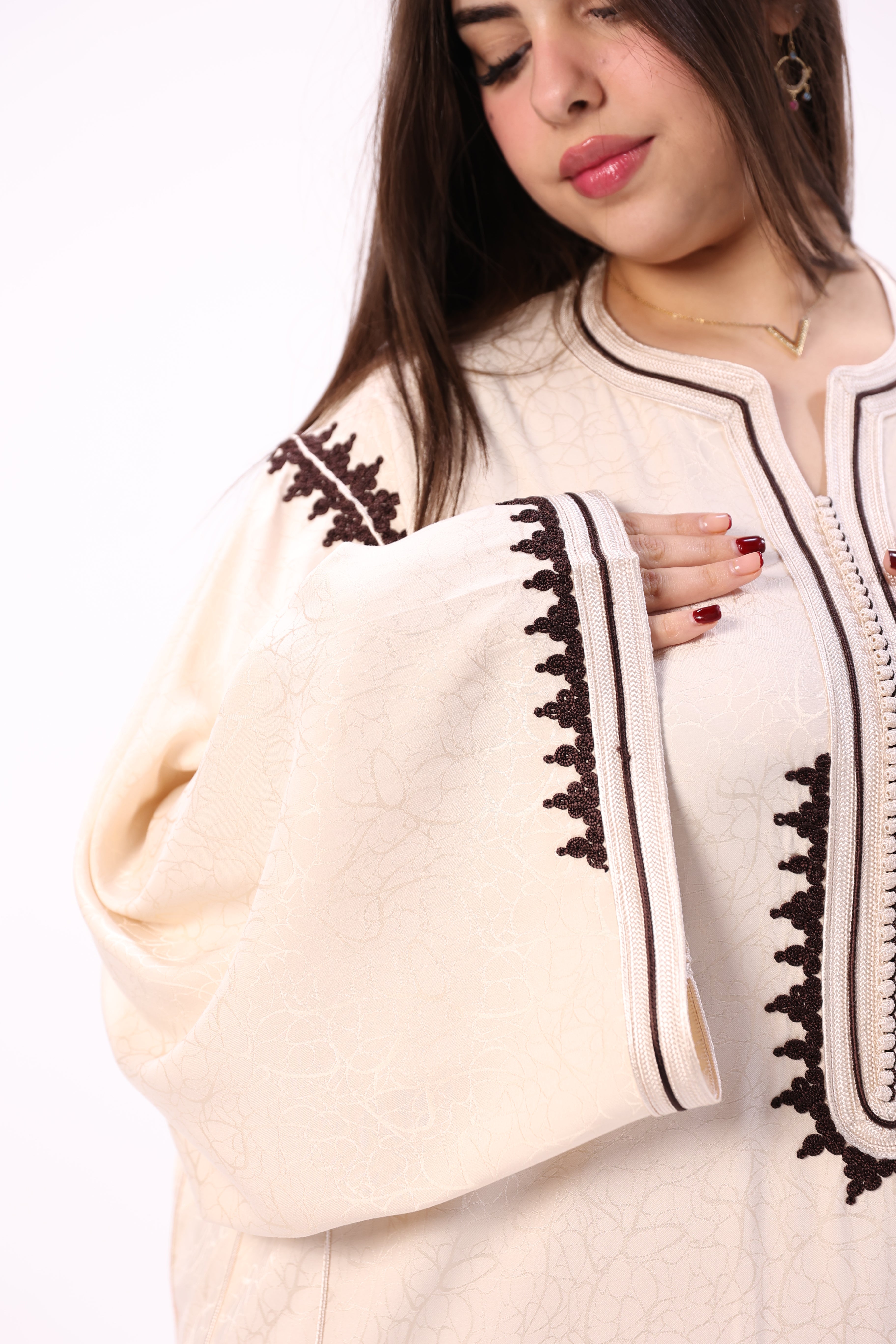 Gandoura Impériale Kamkha – Façon Maalem Artisanale de Luxe - Maraya 2026 - Maraya