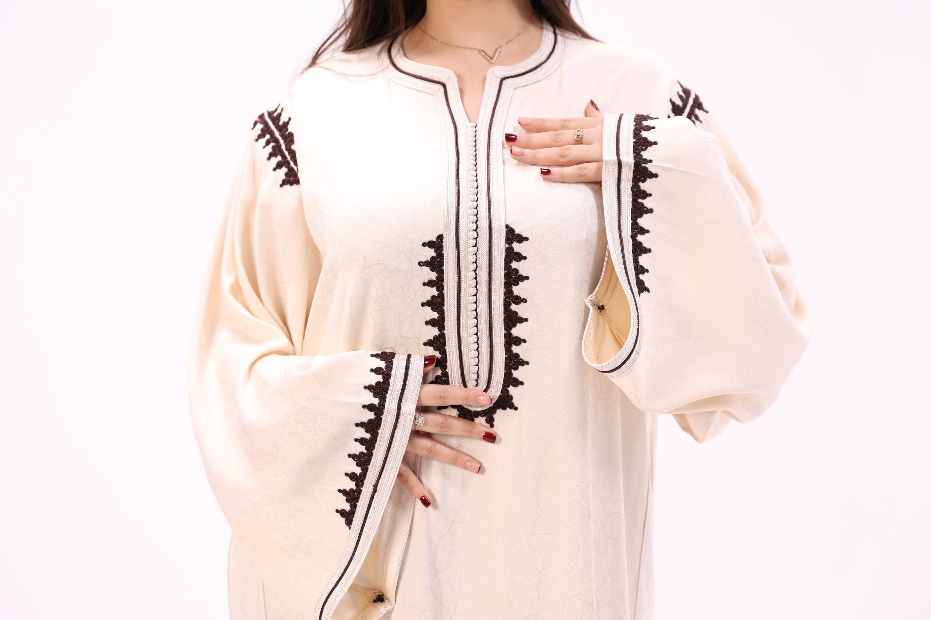 Gandoura Impériale Kamkha – Façon Maalem Artisanale de Luxe - Maraya 2026 - Maraya