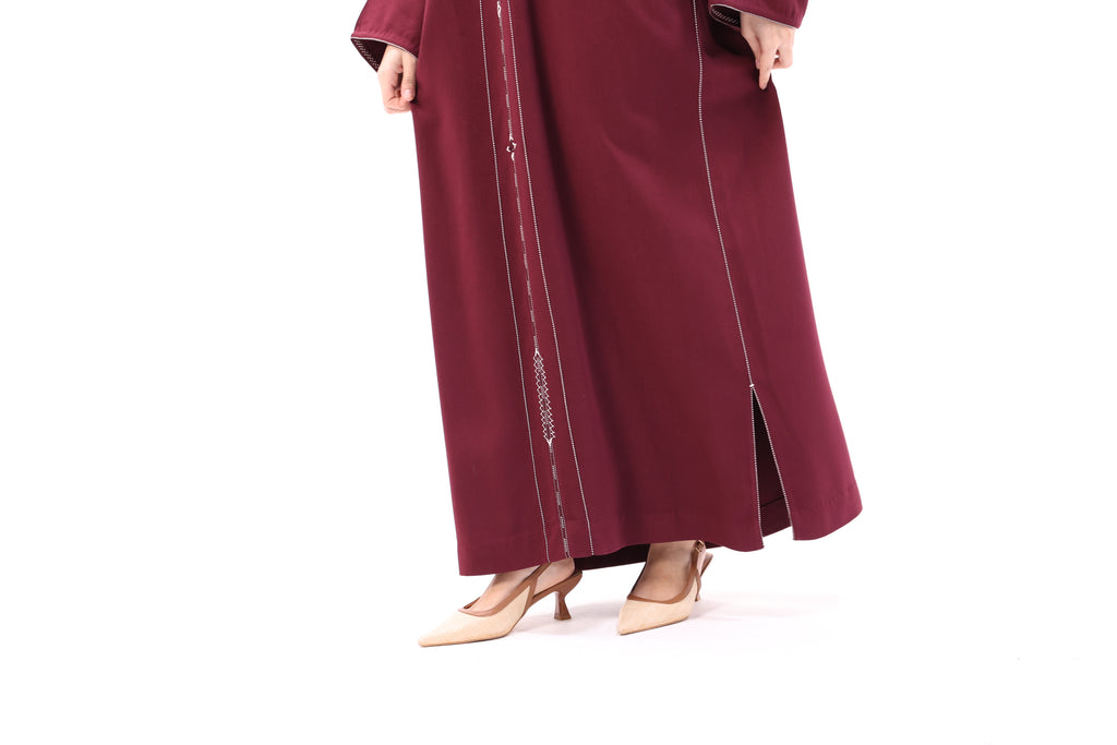 Jellaba Marocaine en Tissu Mlifa – Broderie Berchmane 100% Fait Main - Maraya 2026 - Maraya